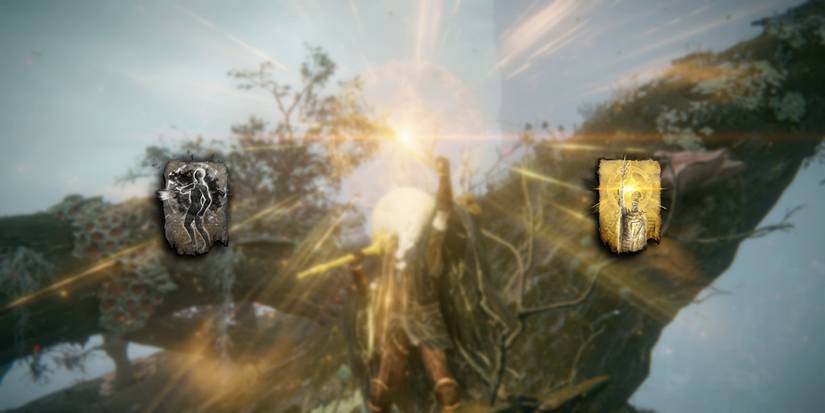 Elden Ring - PNGs Of Incantations Sacred Vow and Black Flames Protection Overlaid On Character Casting Sacred Vow