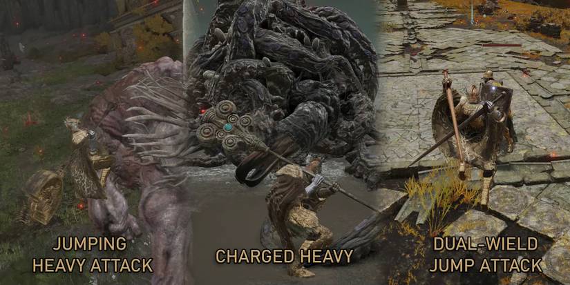 Elden Ring - Three Different High Stance Bar Damage Attacks Being Used