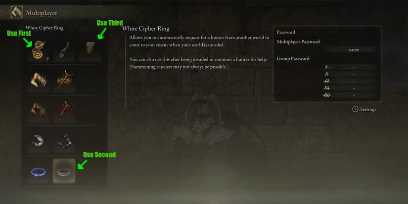 Elden Ring AFK Rune Farm Item Order