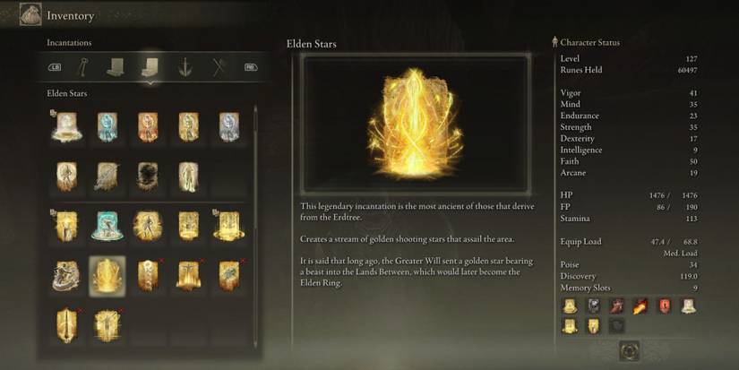 Elden Ring Guide Elden Stars Incantation Inventory