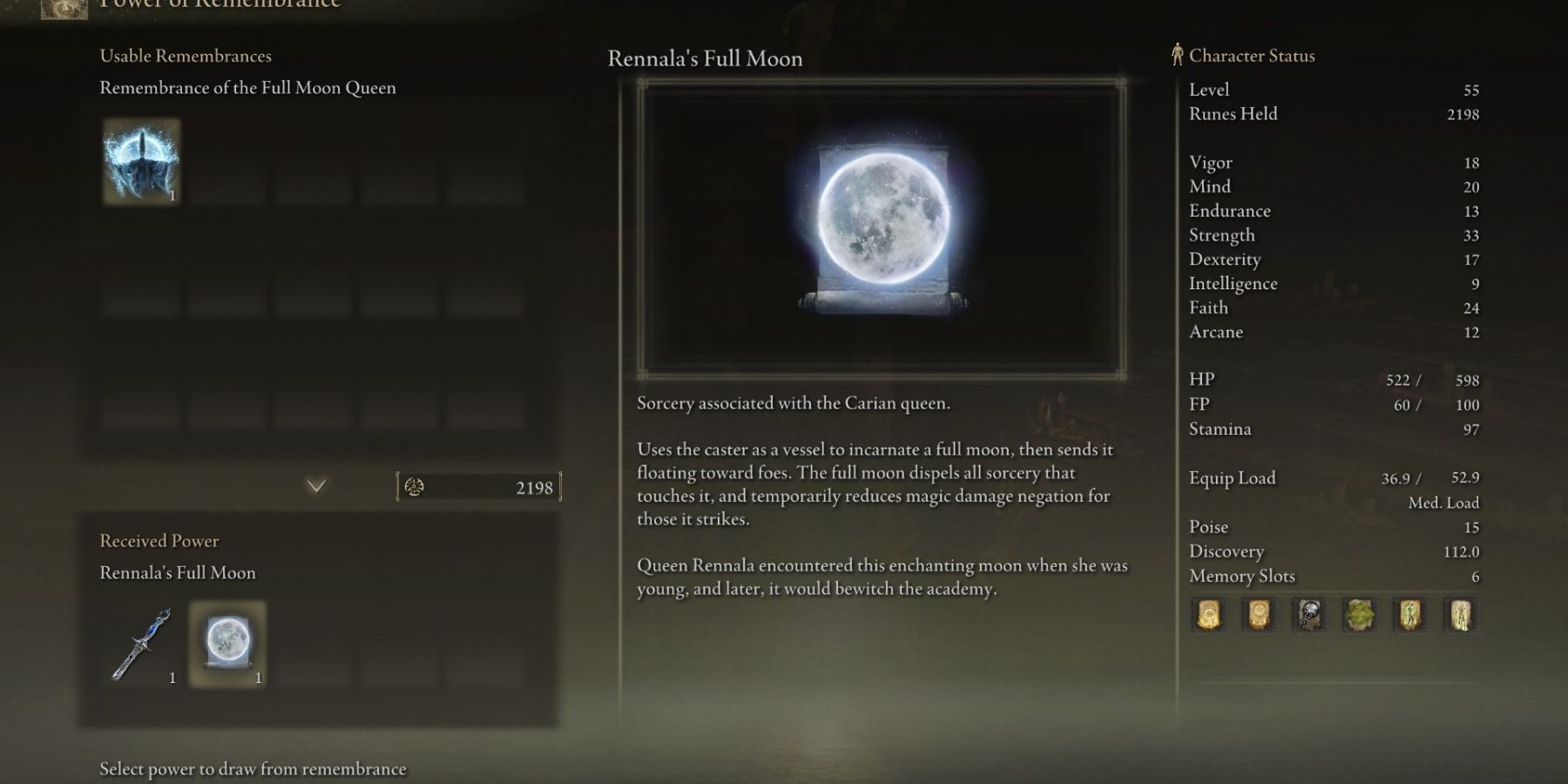 Elden Ring Guide Rennalas Full Moon Sorcery Inventory