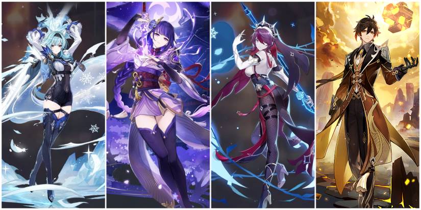 Eula - Raiden Shogun - Rosaria (C6) - Zhongli