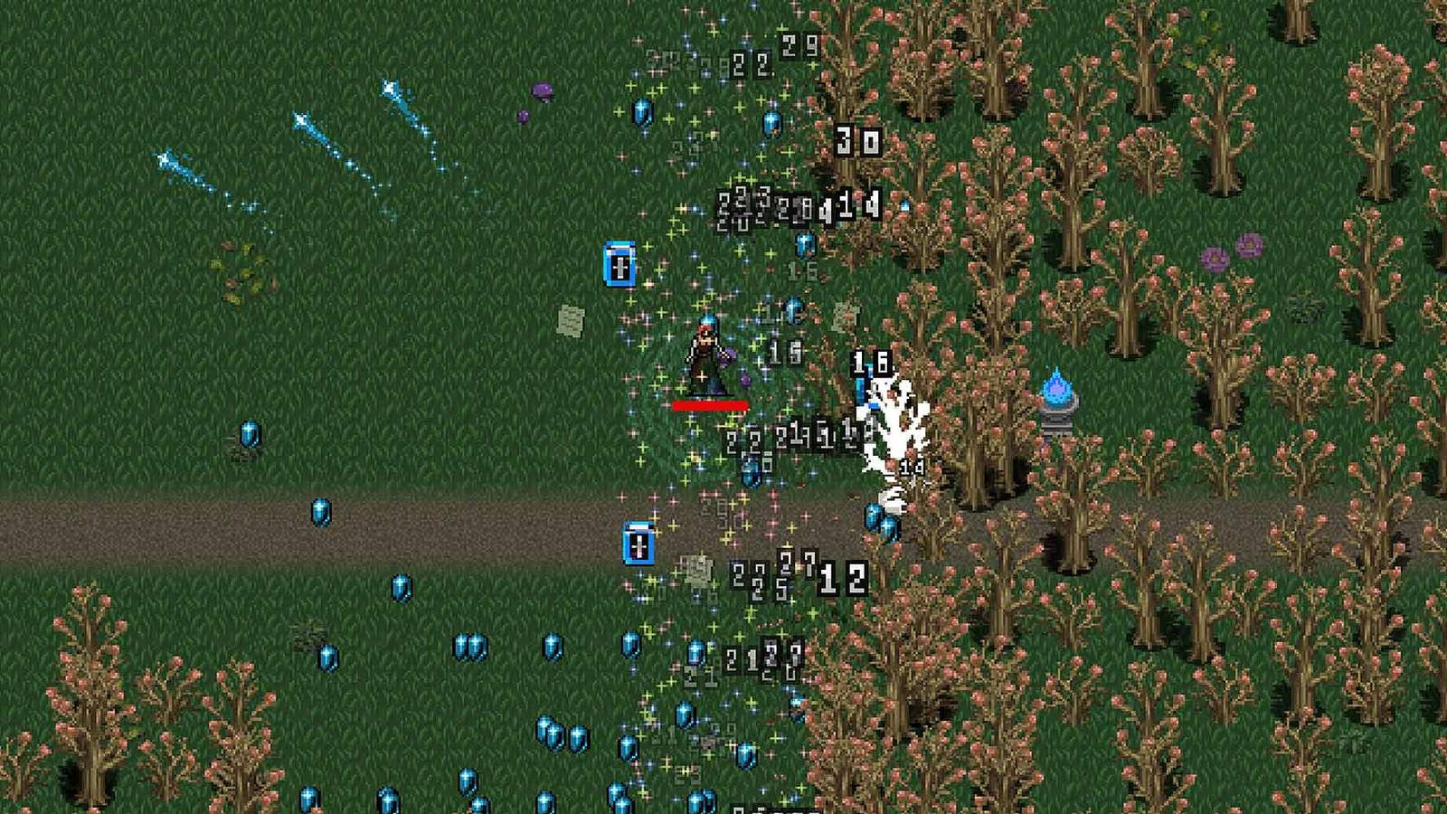 Using Poppea in the Il Molise stage in Vampire Survivors.