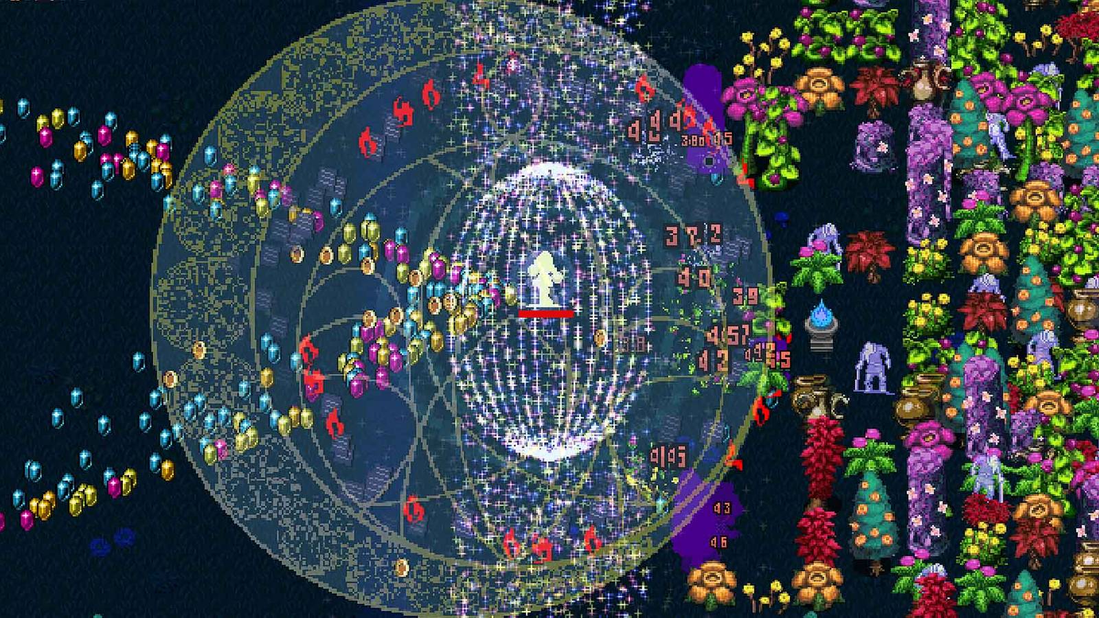 Christine being used in the Il Molise stage in Vampire Survivors