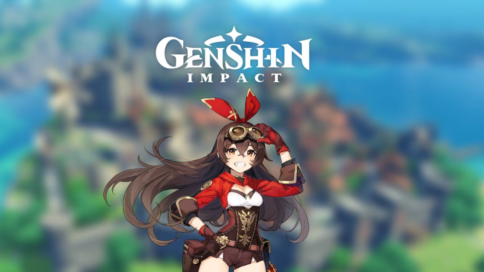 Genshin Impact Amber title logo character model