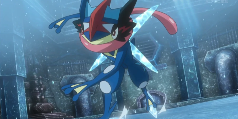 Greninja in his Ash-Greninja form in Pokemon X and Y