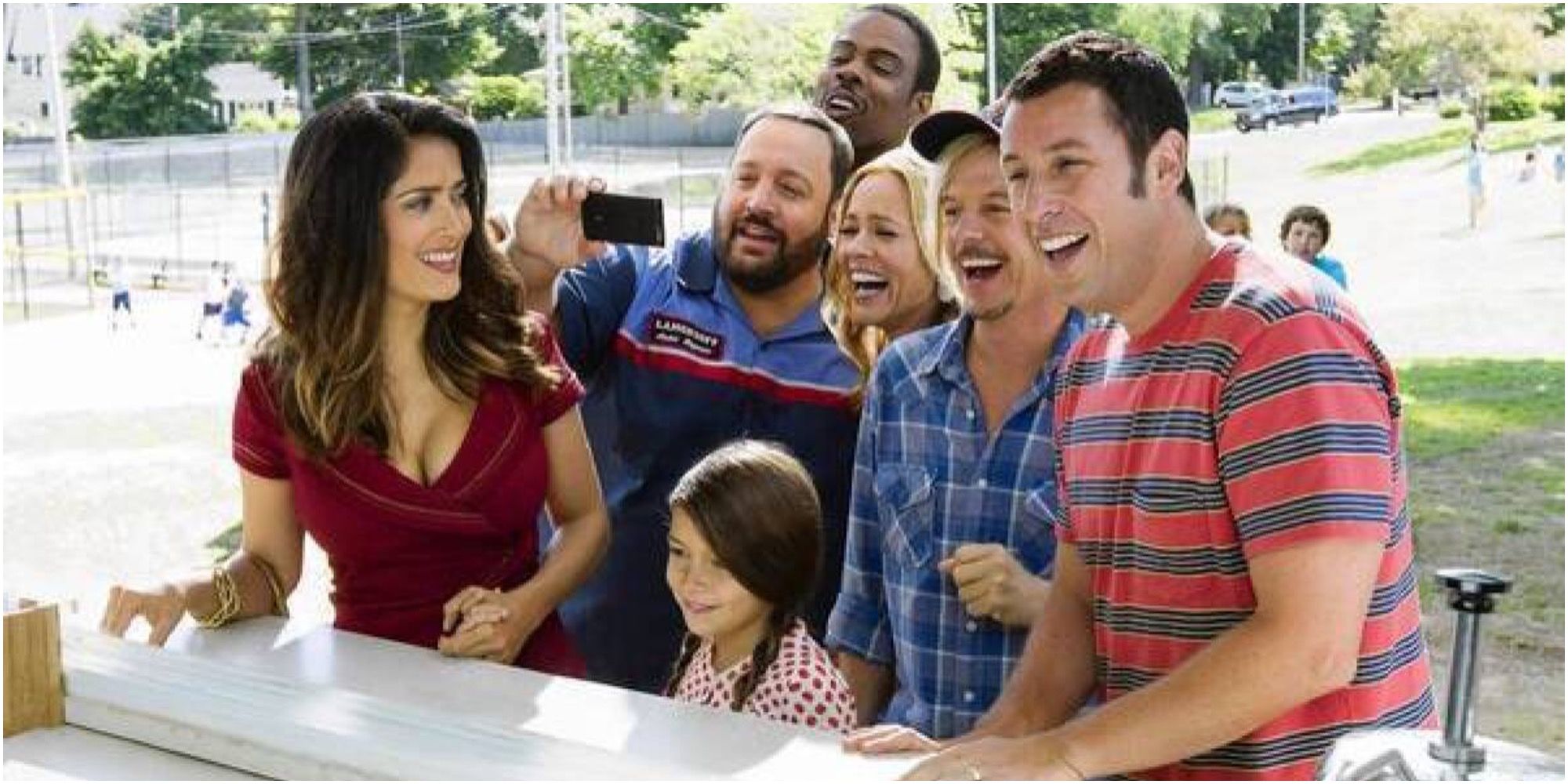 Grown Ups 2 Salma Hayek Adam Sandler Chris Rock and David Spade