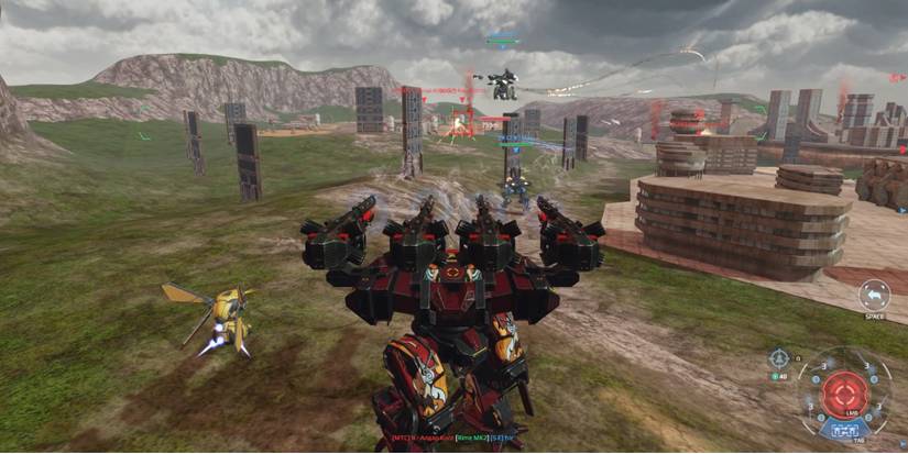 Heavy Weapons in War Robots - Trebuchet - Player snipes opponents with long-range weapon