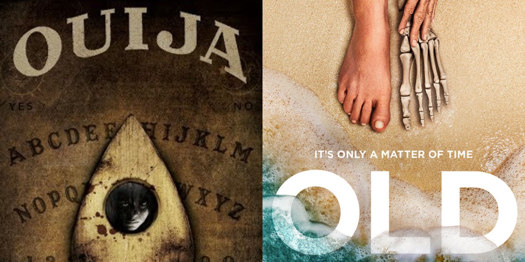 Split image of Ouija and Old movie posters
