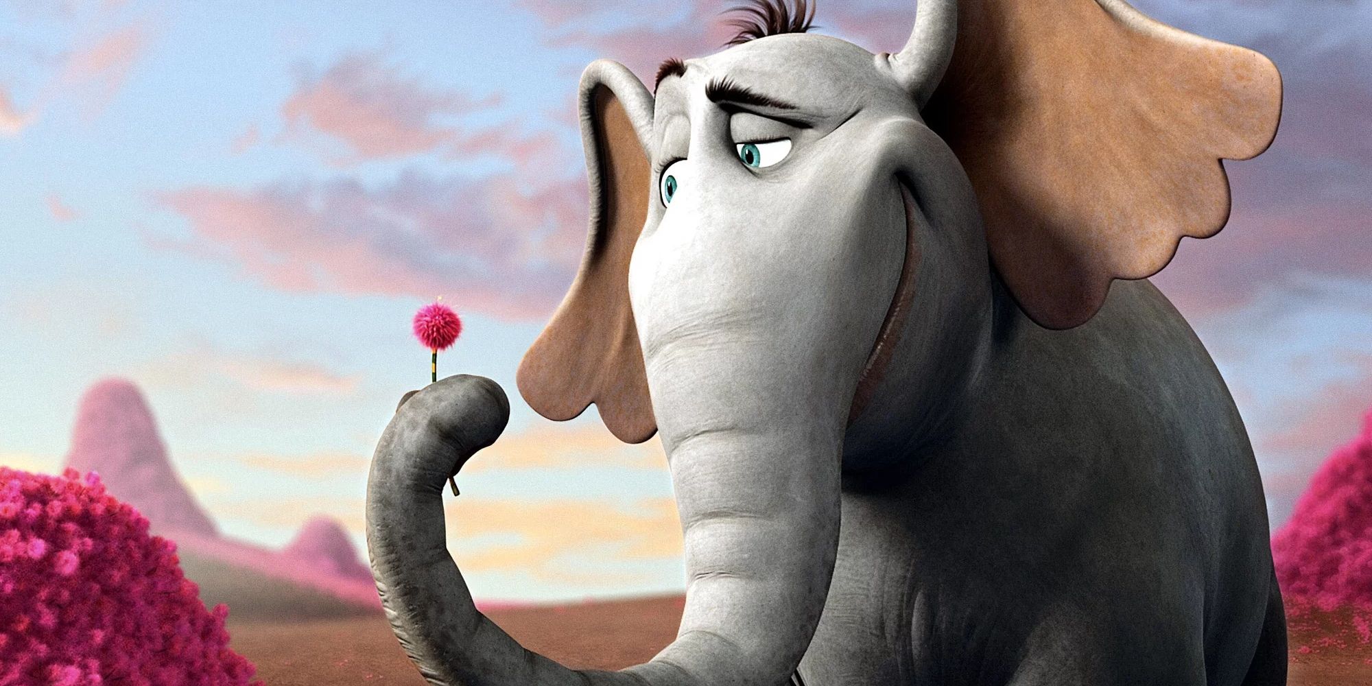 Horton holding a flower with his trunk in Horton Hears A Who!