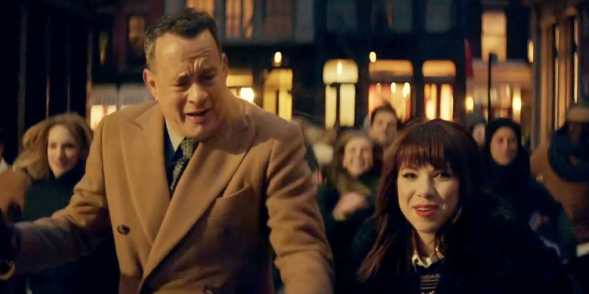 Tom Hanks and Carly Rae Jepsen dancing in the "I Really Like You" video