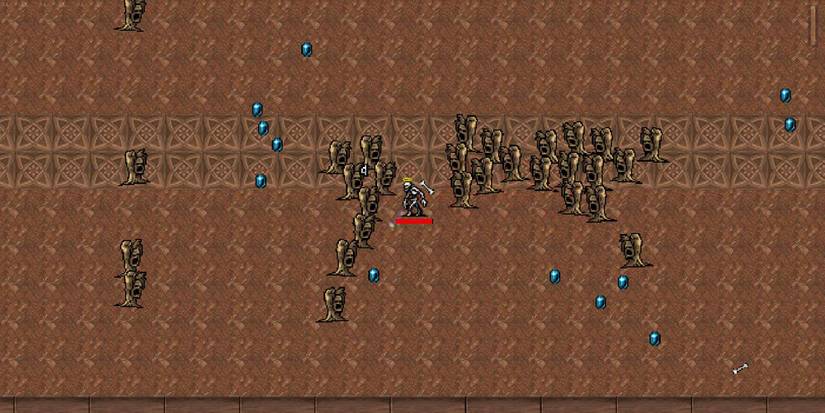 Mortaccio in the Inlaid Library stage in Vampire Survivors