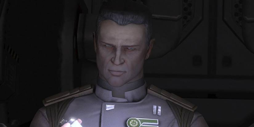 Captain Jacob Keyes holding Cortana from Halo Reach 