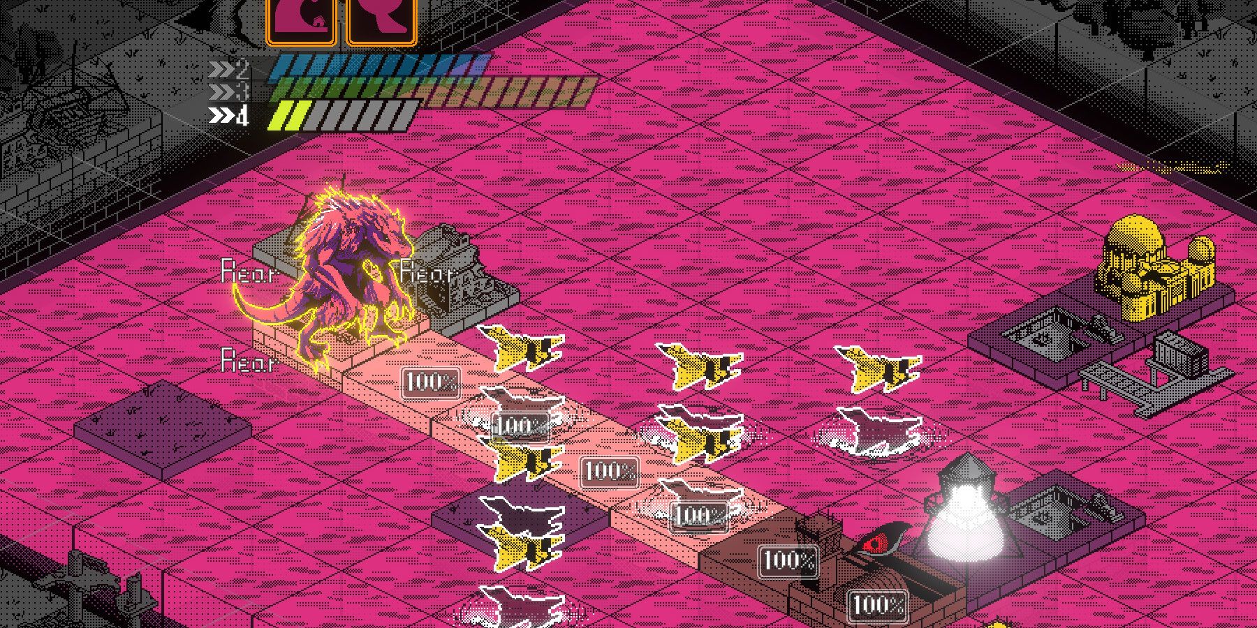Kaiju-Wars-желтые-реактивные-борьба-kaiju-на-розовом-поле битвы