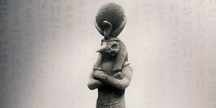 Khonshu Statue On A White Background 