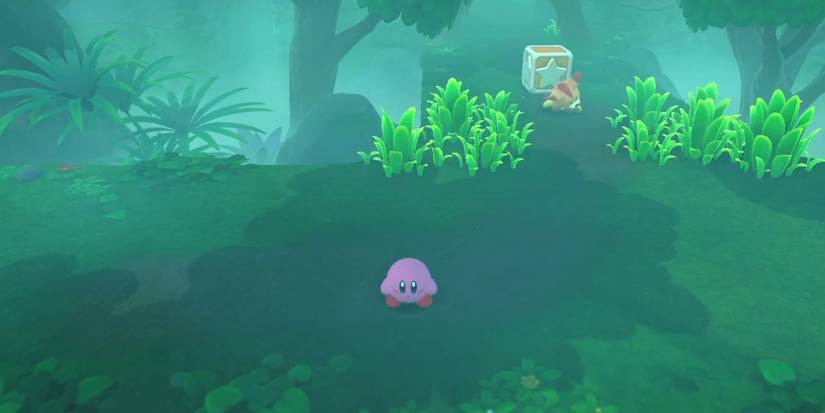 Kirby and the Forgotten Land Arrival Point forest 