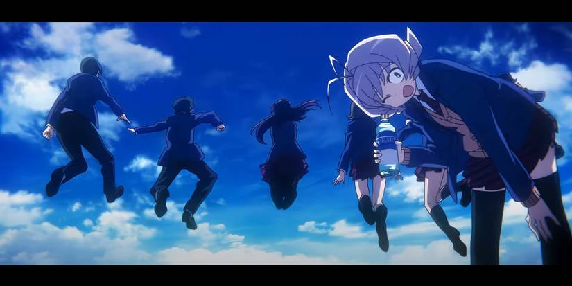 Komi Jumping In The Air With Nanaji In The Forefront 