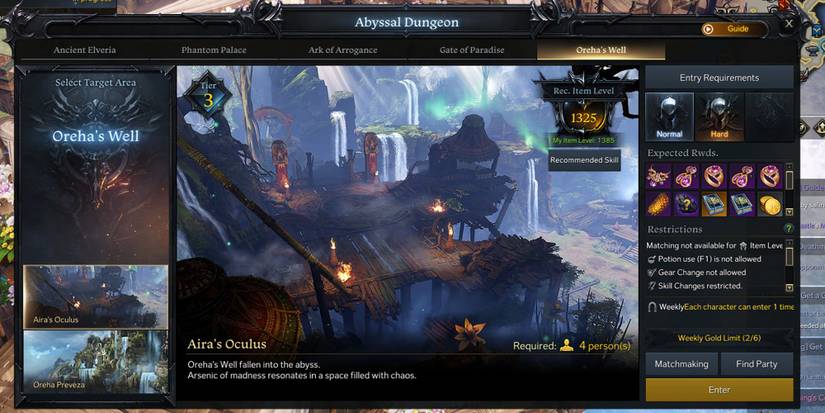 Lost Ark - Queuing Up For Aira's Oculus And Seeing The Hard And Normal Difficulty Options