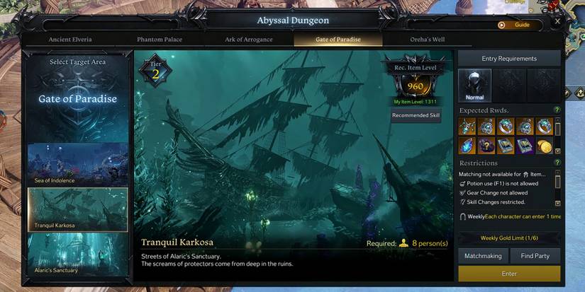 Lost Ark - Queuing Up For Tranquil Karkosa Abyssal Dungeon
