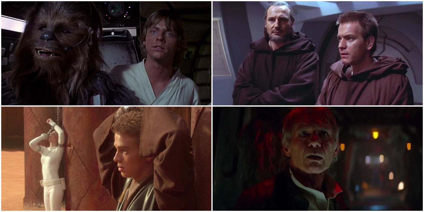 Star Wars: A New Hope, The Phantom Menace, Attack of the Clones, and The Force Awakens