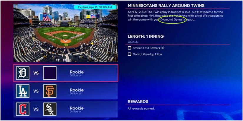 MLB The Show 22 A Moment Challenge That Uses Diamond Dynasty