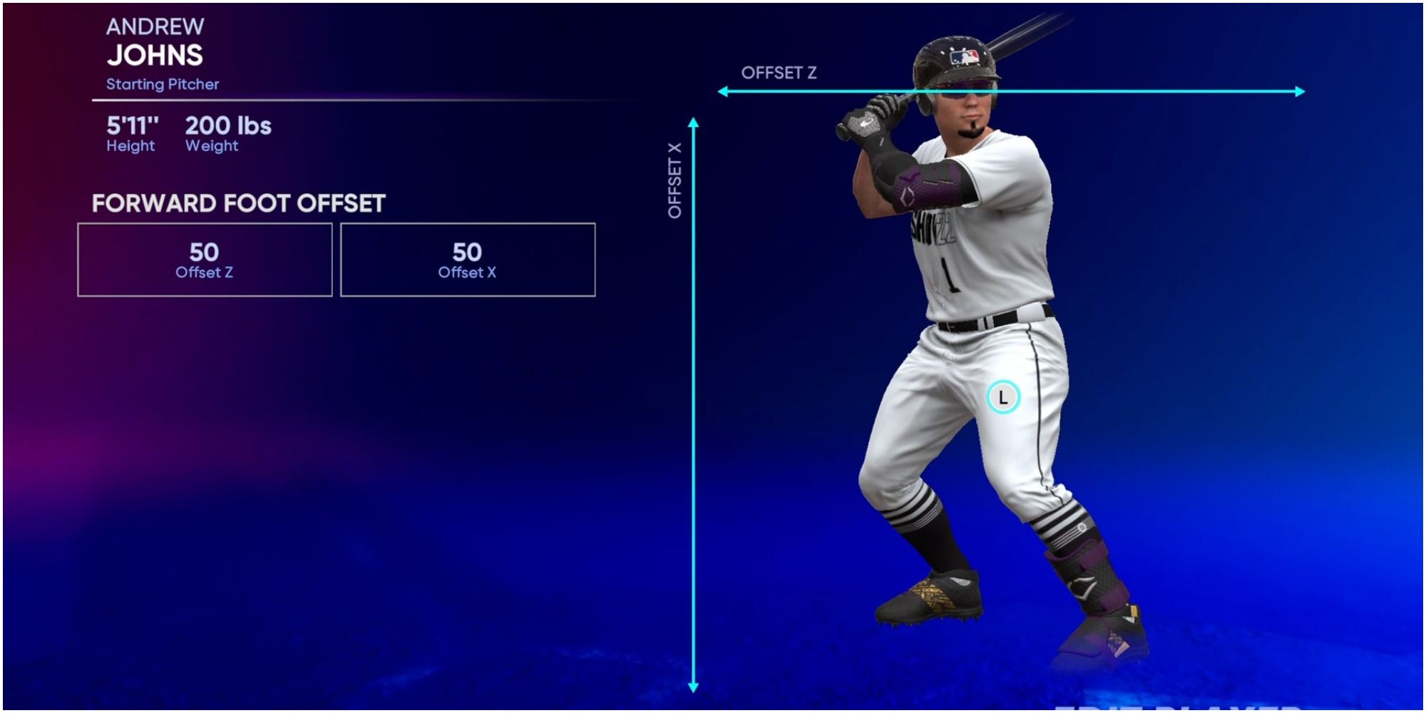 MLB The Show 22 Changing The Forward Foot Offset Settings
