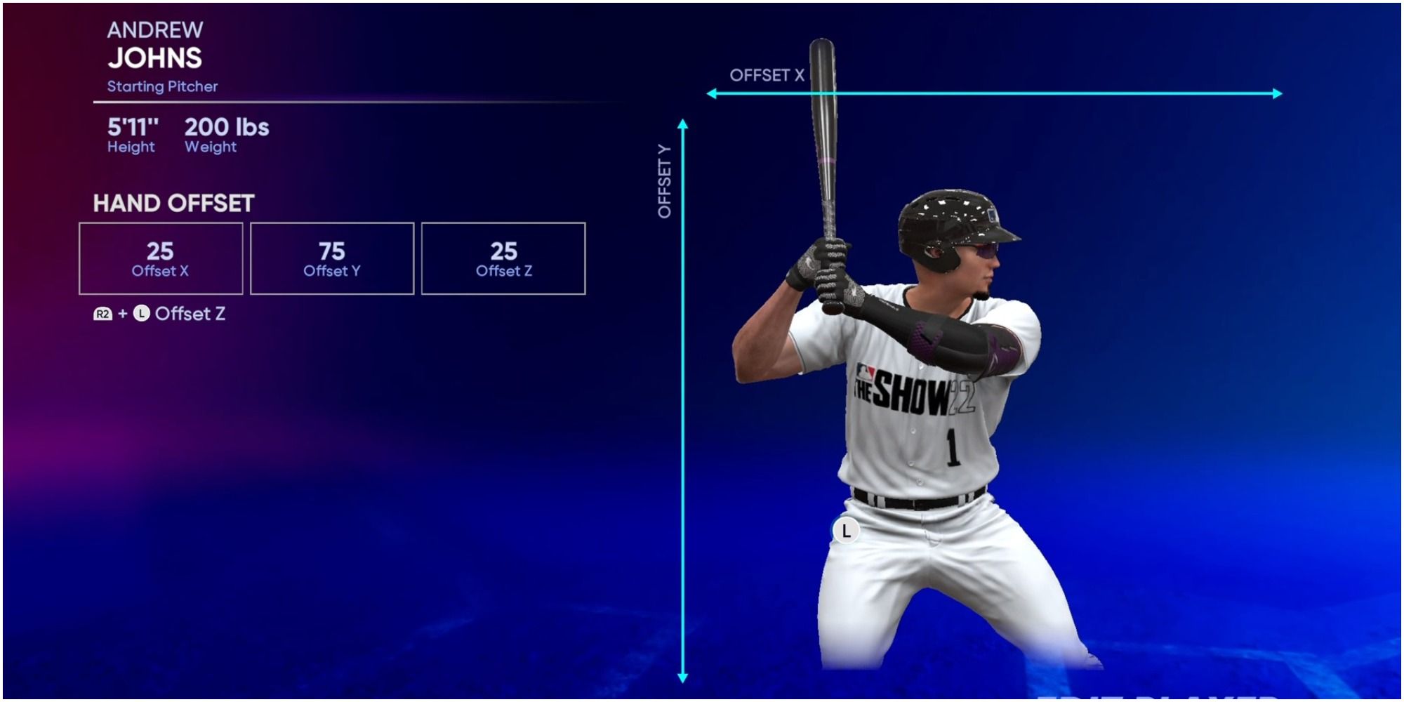 MLB The Show 22 Changing The Hand Offset Settings