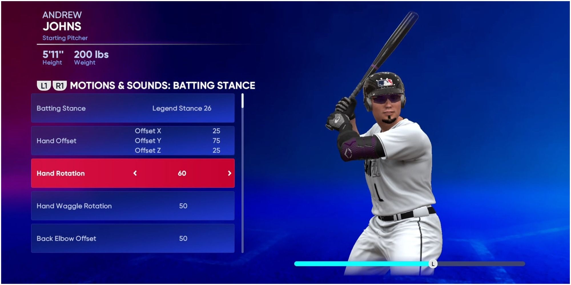 MLB The Show 22 Changing The Hand Rotation Settings