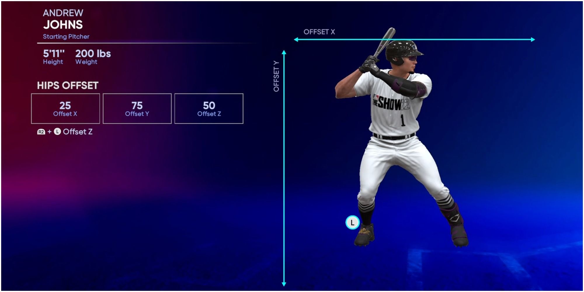 MLB The Show 22 Changing The Hips Offset Settings