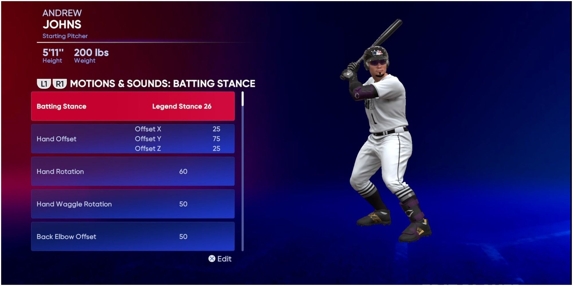MLB The Show 22 Choosing The Legend 26 Stance