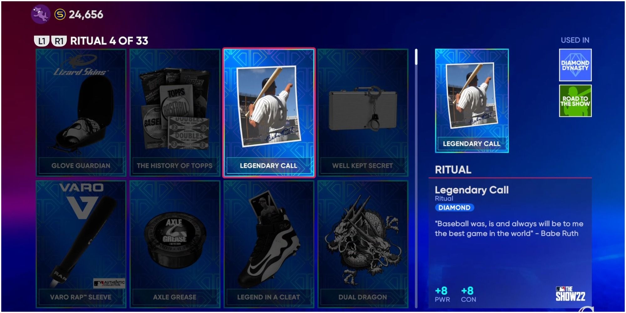 MLB The Show 22 Equipping The Legendary Call Ritual