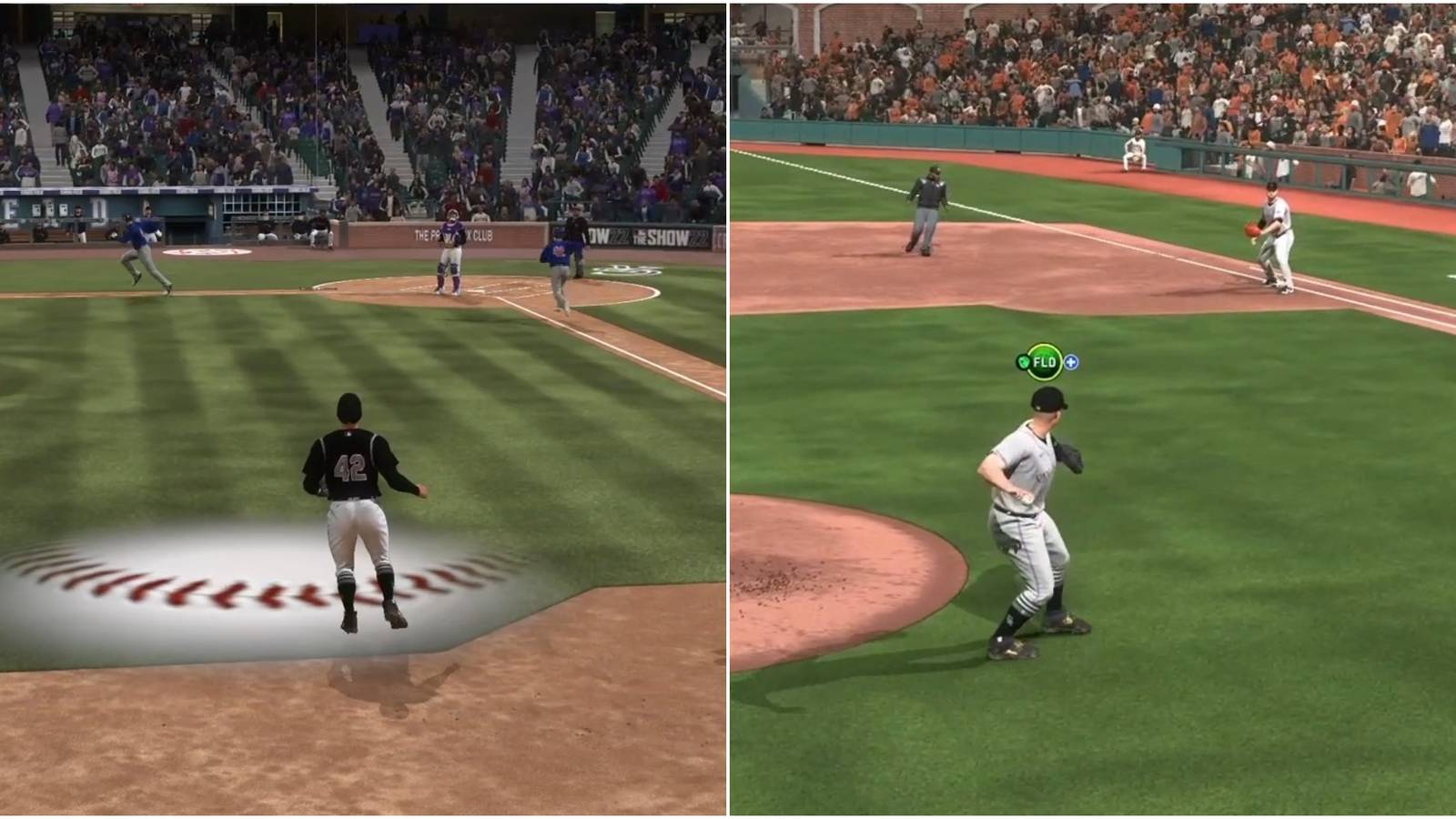 MLB The Show 22 Fielding Tips Collage