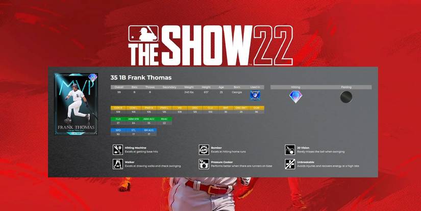 MLB The Show 22 Frank Thomas's Player Card