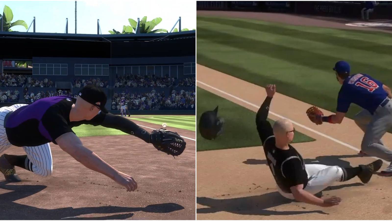 MLB The Show 22 How To Slide Dive And Jump Collage