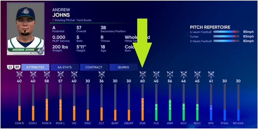 MLB The Show 22 Increasing The Durability Attribute