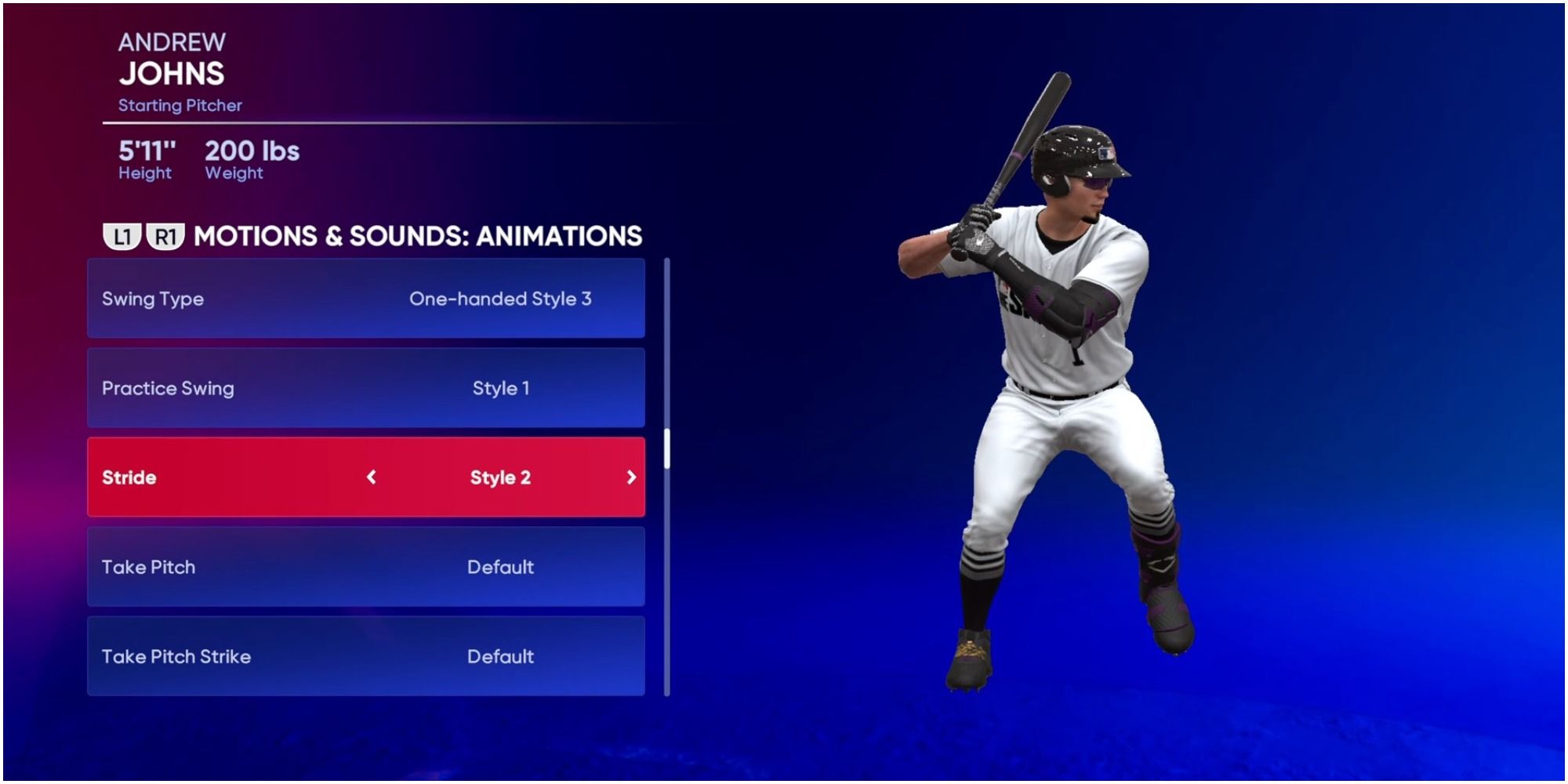 MLB The Show 22 Looking At The Second Stride Type