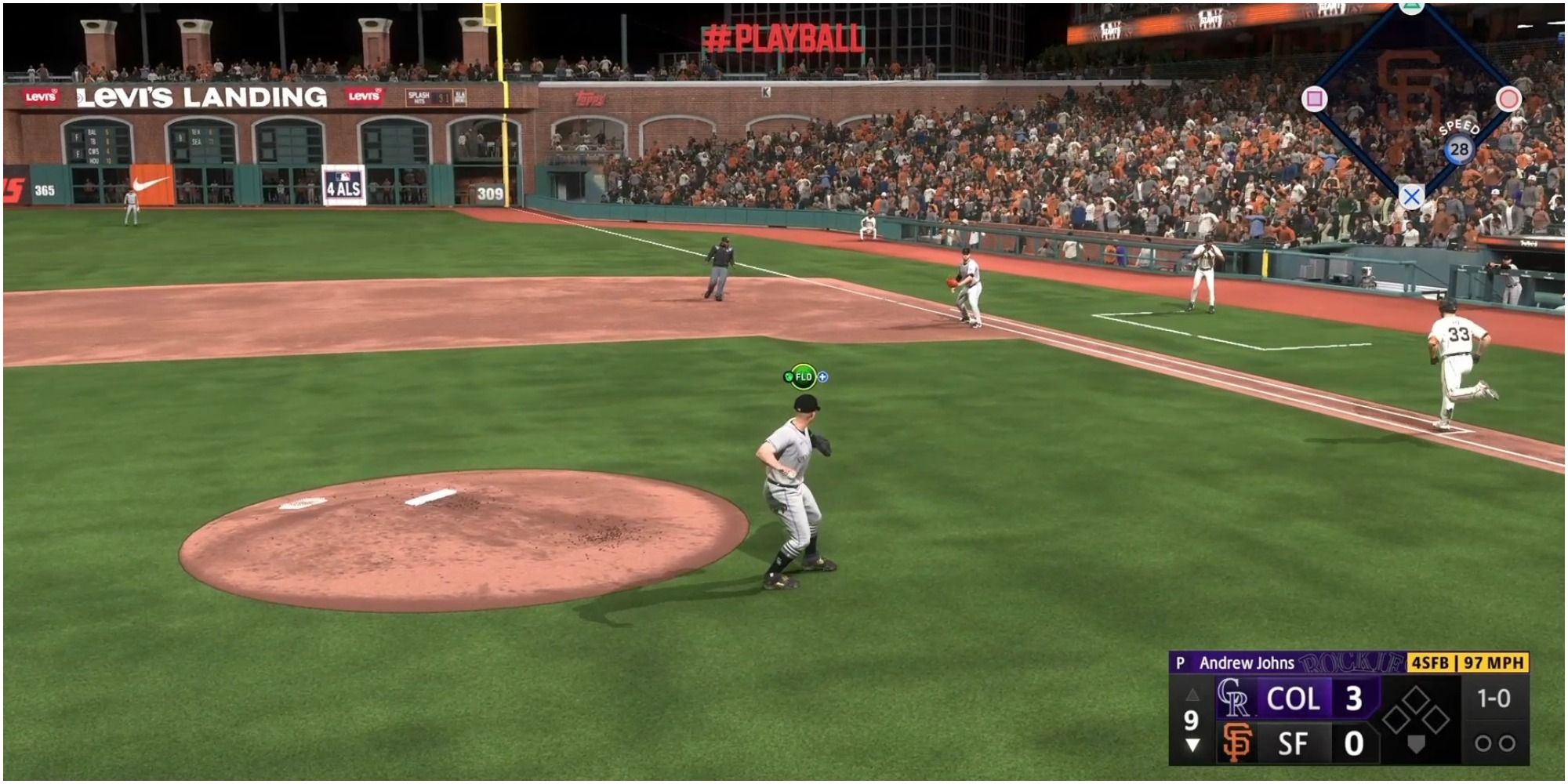 MLB The Show 22 Making A Throw To First With The Pitcher