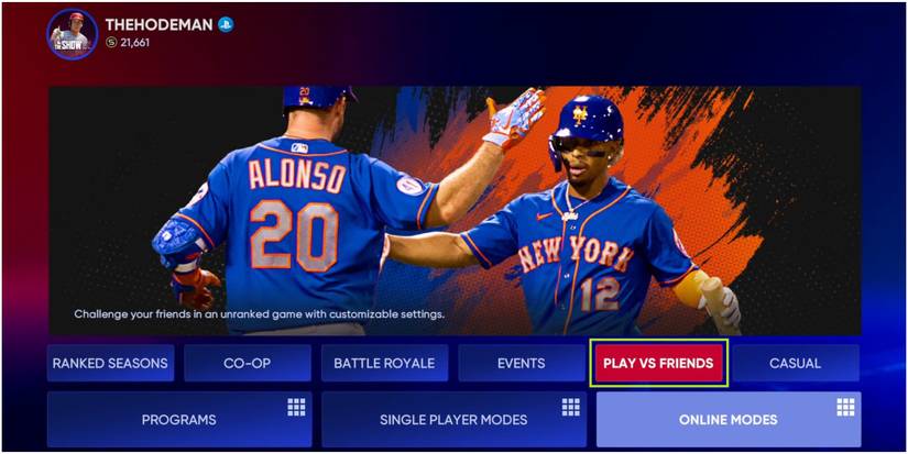 MLB The Show 22 Playing Versus Friends In Diamond Dynasty