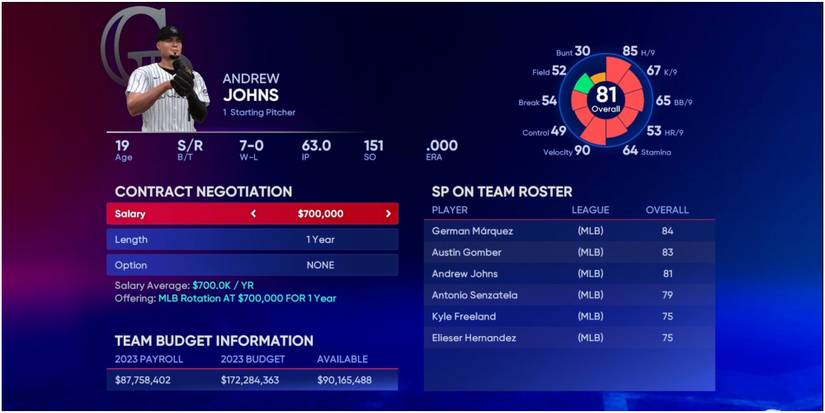 MLB The Show 22 Signing A Minimum Contract For One Year