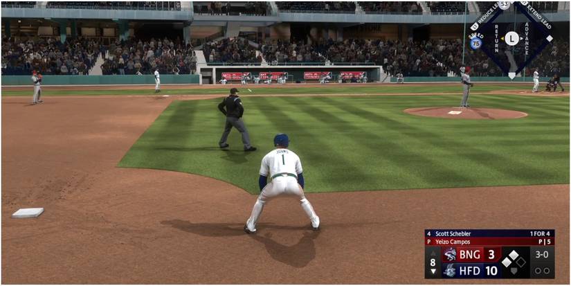 MLB The Show 22 Taking A Lead Off Of Second Base