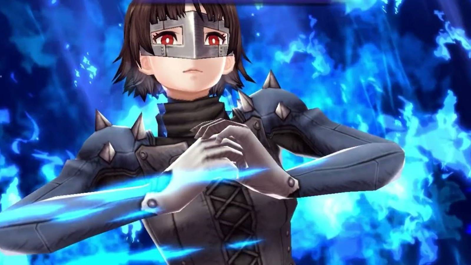 Makoto Niijima AKA Queen preparing to attack in the Persona 5 Royal/War of the Visions: Final Fantasy Brave Exvius crossover