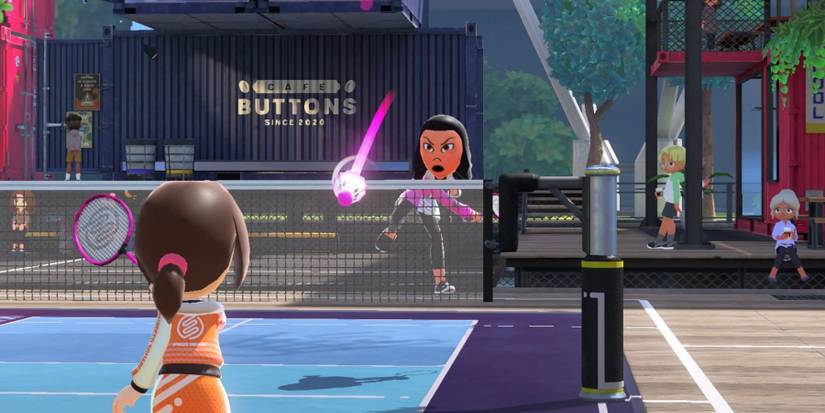 Two Miis playing badminton in Nintendo Switch Sports