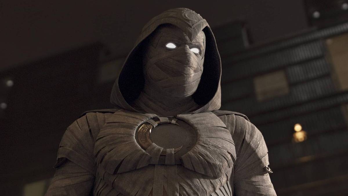Moon Knight with glowing eyes