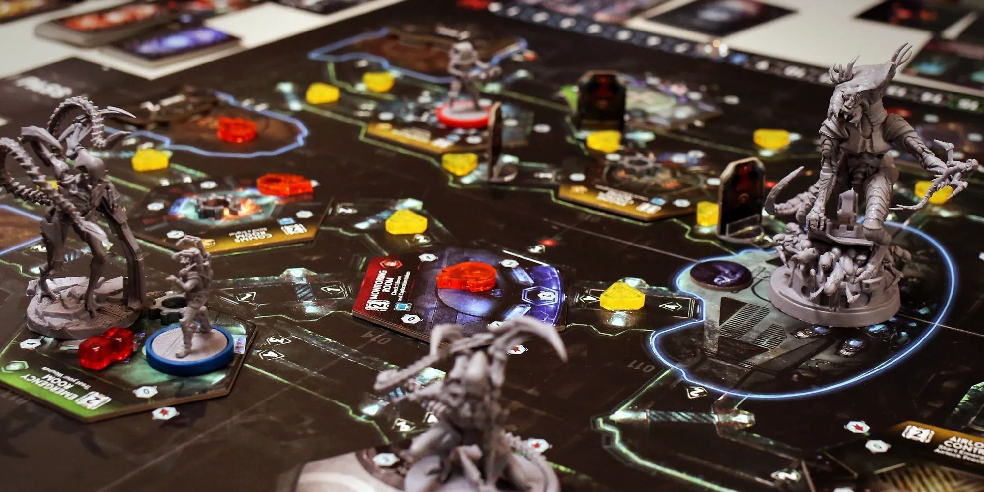 Nemesis game showing board and miniatures 