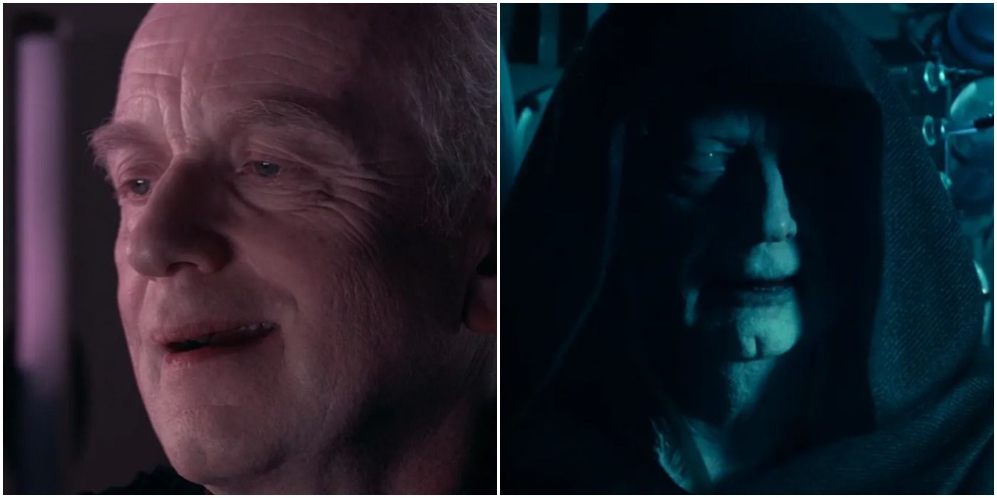 Palpatine in Star Wars: Revenge of the Sith and The Rise of Skywalker