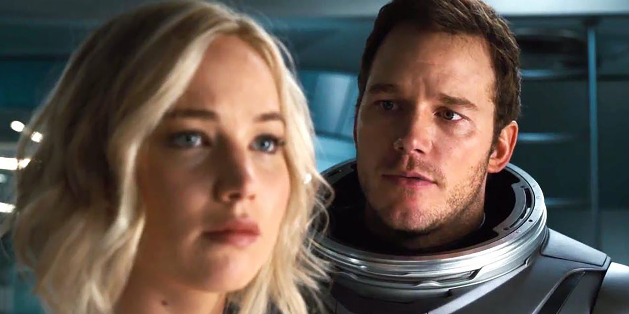 Chris Pratt and Jennifer Lawrence in Passengers