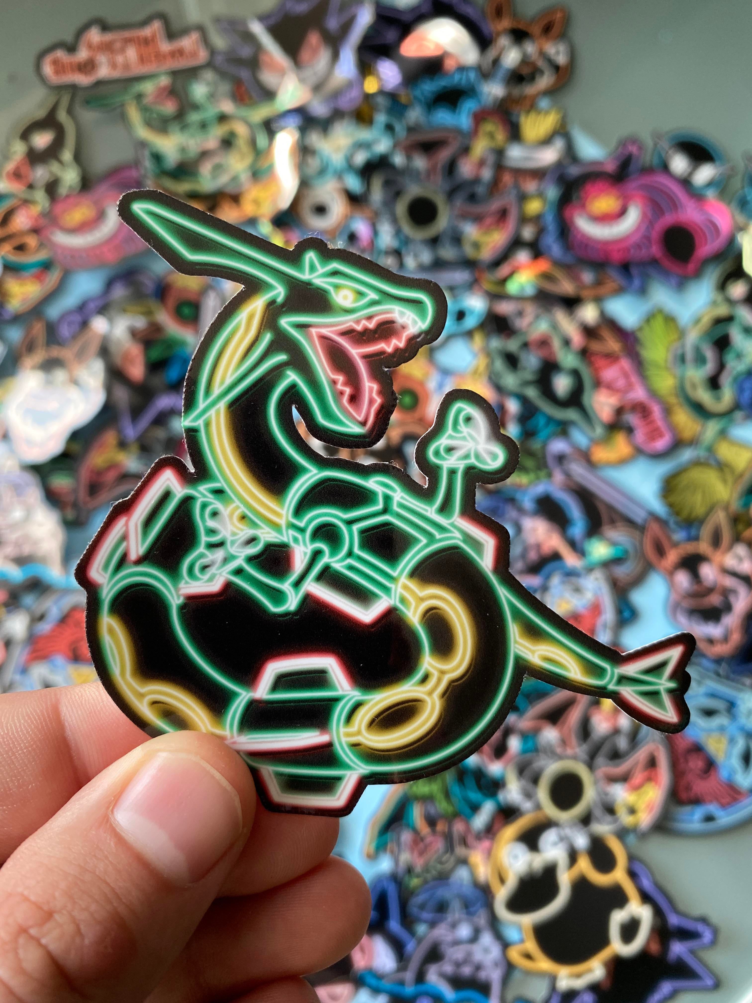 rayquaza pokemon neon sticker