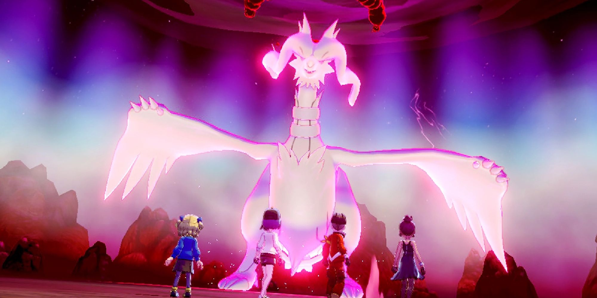 A Reshiram appearing in a Max Raid Battle in Sword & Shield