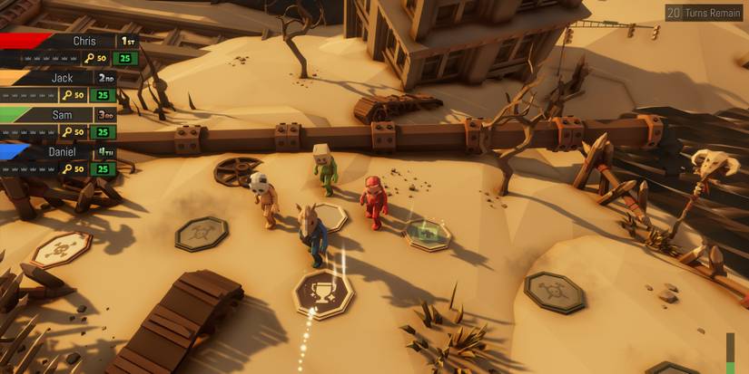 Pummel Party Multiplayer Game Depicting 4 Players