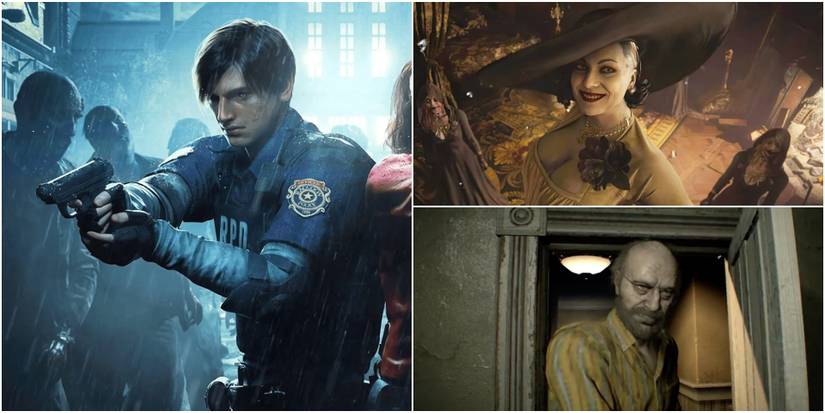 Resident Evil series showing the remake of Resident Evil 2, Resident Evil 7, Resident Evil 8 